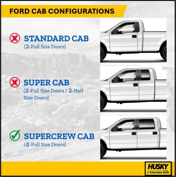 Husky Liners - Weatherbeater | Fits 2015 - 2024 Ford F-150 SuperCrew (includes 22 - 24 Lightning Models) w/o Fold Flat Storage - Front & 2nd Row Liner - Black, 3 pcs. | 94041 - Image 6