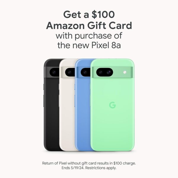 Google Pixel 8a - Porcelain - 128 GB with $100 Amazon Gift Card - Image 2