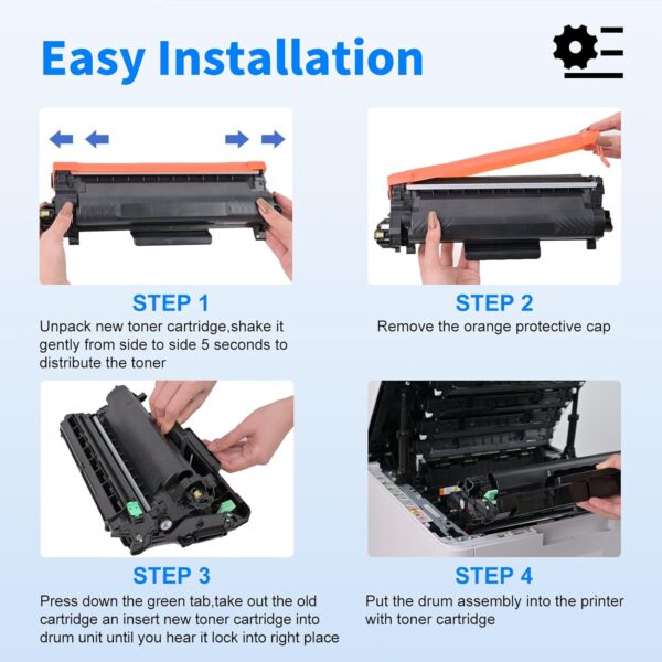 myCartridge Compatible Replacement for Brother TN830XL TN830 TN-830XL Toner for Brother Printer for HL-L2400D HL-L2405W HL-L2480DW HL-L2460DW MFC-L2820DW MFC-L2820DWXL DCP-L2640DW,TN830XL 2PK - Image 6