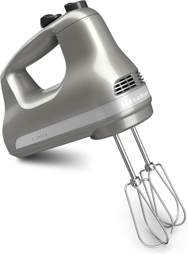 KitchenAid 5-Speed Ultra Power Hand Mixer - KHM512, Contour Silver & Variable Speed Corded Hand Blender KHBV53, Contour Silver - Image 3