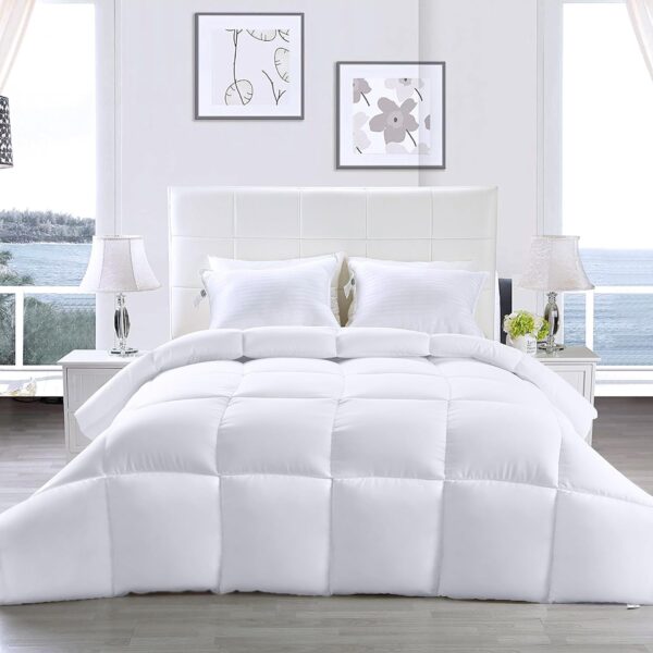 Utopia Bedding Down Alternative Comforter (Twin, White) - All Season Comforter - Plush Siliconized Fiberfill Duvet Insert - Box Stitched (Pack of 6) - Image 3