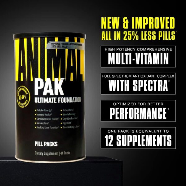 Animal Pak - Convenient All-in-One Vitamin & Supplement Pack - Zinc & Flex –Complete Joint Support Supplement – Contains Turmeric Root Curcumin – Helps Repair & Restore Joints – 44 Packs - Image 4