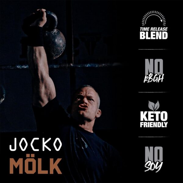 Jocko Mölk Whey Protein Powder - Keto, Probiotics, Grass Fed, Digestive Enzymes, Amino Acids, Sugar Free Monk Fruit Blend - Supports Muscle Recovery & Growth (2 LB, Chocolate) - Image 6