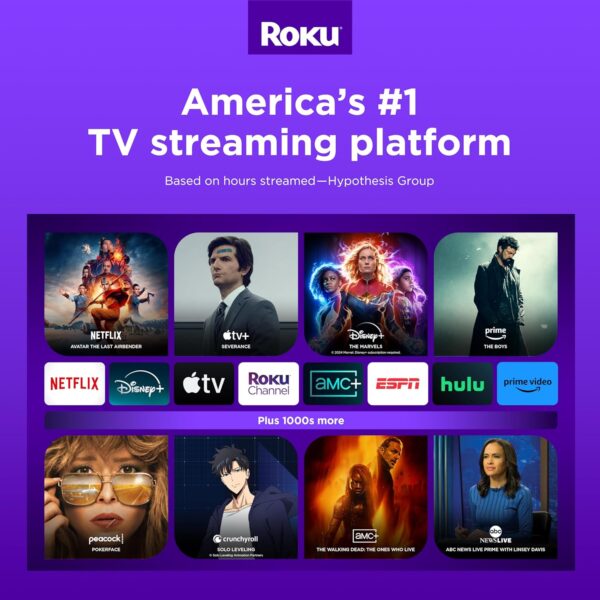 Roku 55" Plus Series 4K Dolby Vision HDR10+ QLED Smart RokuTV with Voice Remote Pro, Striking 4K Resolution, Automatic Brightness, Dolby Vision and HDR10+ - Image 7