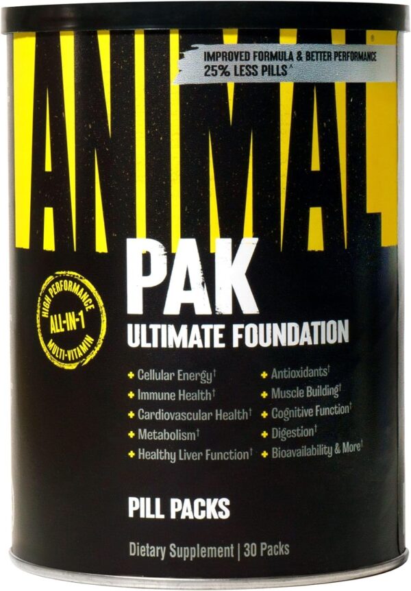 Animal Pak - Convenient All-in-One Vitamin & Supplement Pack - Zinc, Vitamins C, B, D & Omega – Omega 3 & 6 Supplement – Fish Oil, Flaxseed Oil, Salmon Oil, Cod Liver, Herring - Image 3