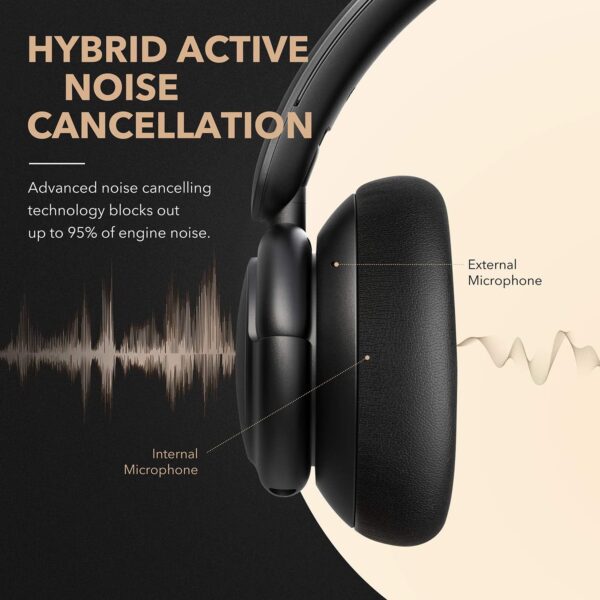 Soundcore by Anker Life Q30 Hybrid Active Noise Cancelling Headphones with Multiple Modes, Hi-Res Sound, Custom EQ via App, 40H Playtime, Comfortable Fit, Bluetooth, Multipoint Connection - Image 3