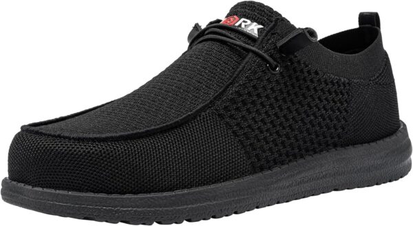 LARNMERN Slip On Steel Toe Shoes Men Lightweight Comfortable Lounging Walking Sneakers Steel Toe Loafers - Image 2