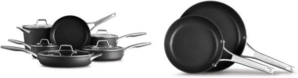 Calphalon Premier Hard-Anodized Nonstick Cookware, 11-Piece Pots and Pans Set and Calphalon Premier Hard-Anodized Nonstick Frying Pan Set, 8-Inch and 10-Inch Frying Pans - Image 2