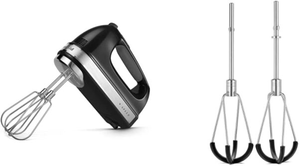 KitchenAid 9-Speed Digital Hand Mixer with Turbo Beater II Accessories and Pro Whisk - Onyx Black | KitchenAid Flex Edge Beater Accessory for Hand Mixer, One Size, Stainless Steel - Image 2