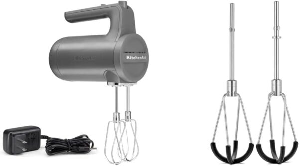 KitchenAid Cordless 7 Speed Hand Mixer (KHMB732) Bundle with Flex Edge Beater Accessory - Image 2