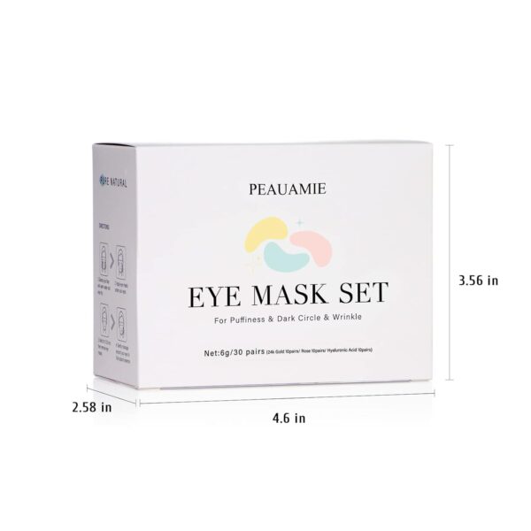 Under Eye Patches (30 Pairs) Gold Eye Mask and Hyaluronic Acid Eye Patches for puffy eyes,Rose Eye Masks for Dark Circles and Puffiness under eye skin care products - Image 7