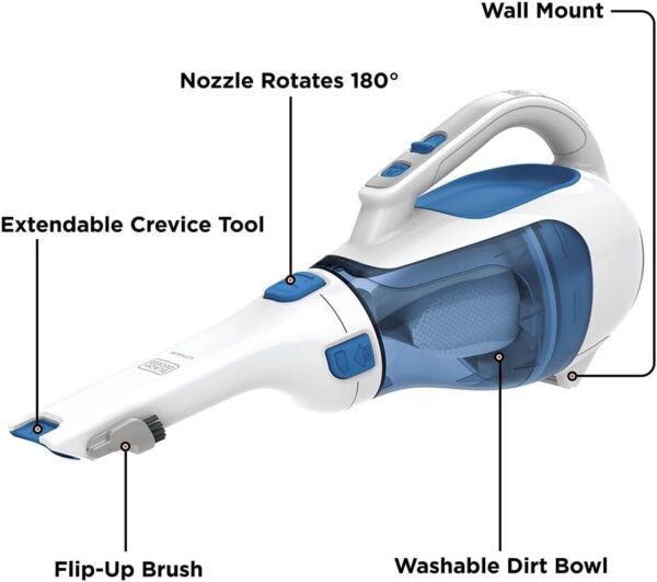 BLACK+DECKER HHVI320JR02 Dustbuster Cordless Lithium Hand Vacuum, Magic Blue - Image 3