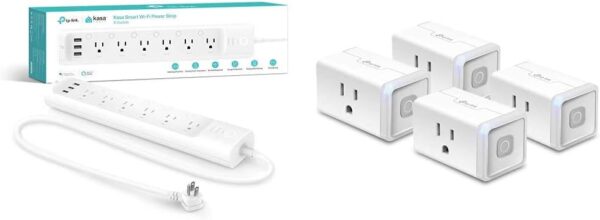 Kasa Smart Plug Power Strip HS300 and Smart Plug HS103P4 Bundle | Control Home Appliances from Anywhere - Image 2