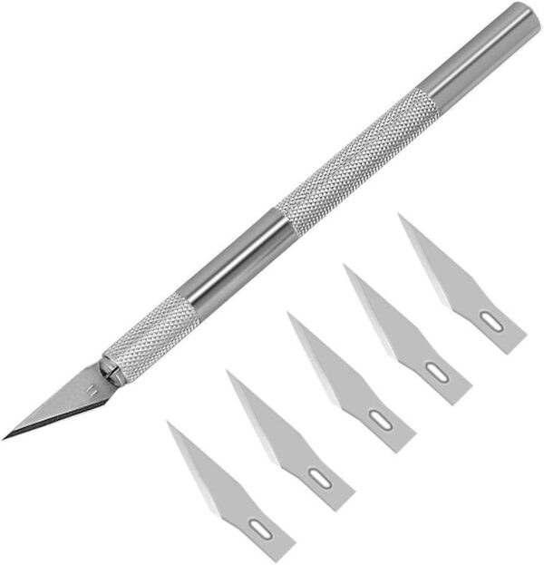 Color You Professional Stainless Steel Precision Knife Hobby Knife Razor Tool with 5 Spare Blades for Phone PC Tablet Drone Repair DIY Art Work Cutting Caving Knife Sculpture, etc. - Image 2