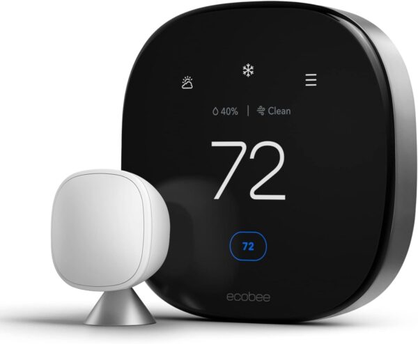 ecobee New Smart Thermostat Premium with Smart Sensor and Air Quality Monitor - Programmable Wifi Thermostat - Works with Siri, Alexa, Google Assistant - Image 2