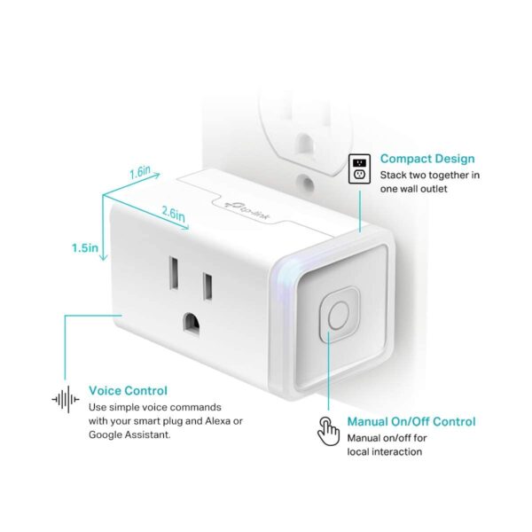 Kasa Smart Plug HS103P4, Smart Home Wi-Fi Outlet Works with Alexa, Echo, Google Home & IFTTT, No Hub Required, Remote Control, 15 Amp, UL Certified, 4-Pack, White - Image 7