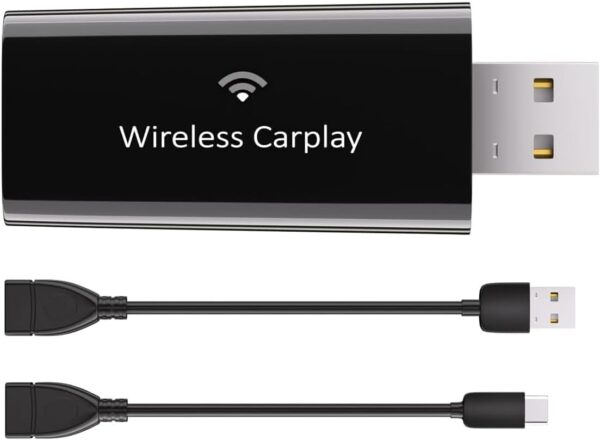 intelbras Wireless CarPlay Adapter 2024 slimmest, Newest Fastest and Smallest for CarPlay Adapter, for iOS, Factory Wired CarPlay Cars, USB-A and USB-C Cables Included - Image 2