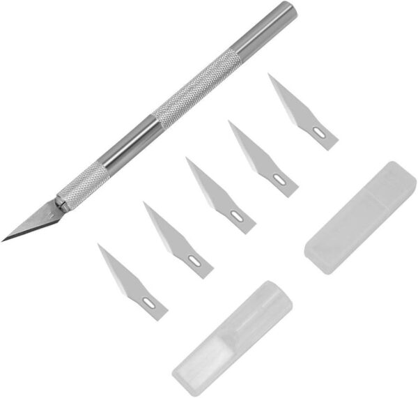 Color You Professional Stainless Steel Precision Knife Hobby Knife Razor Tool with 5 Spare Blades for Phone PC Tablet Drone Repair DIY Art Work Cutting Caving Knife Sculpture, etc. - Image 6