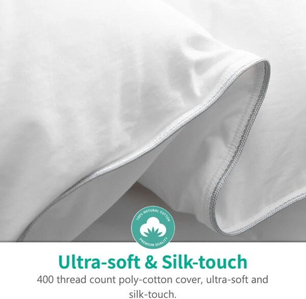 APSMILE Goose Feathers Down Comforter King Size Luxurious All Seasons Duvet Insert - Ultra-Soft 750 Fill-Power Hotel Collection Comforter, 54 Oz Fluffy Medium Warmth, (106x90, Solid White) - Image 4