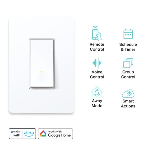 Kasa Smart Light Switch HS200, Single Pole, Needs Neutral Wire, 2.4GHz Wi-Fi Light Switch Works with Alexa and Google Home, UL Certified, No Hub Required , White, HS200 - Image 3