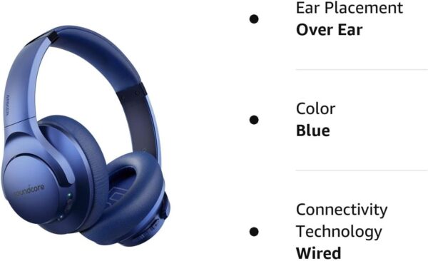 Soundcore Anker Life Q20 Hybrid Active Noise Cancelling Headphones (Blue) - Image 8