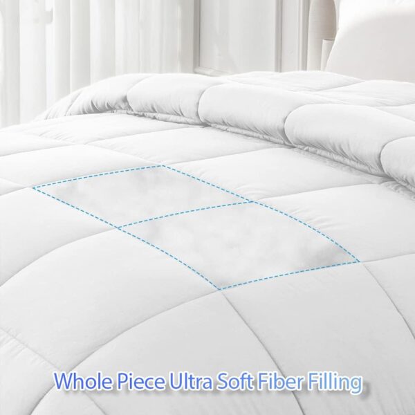 MATBEBY Queen Size Comforter Duvet Insert - All Season White Quilted Down Alternative Bedding Comforter with Corner Tabs - Winter Summer Fluffy Soft - Machine Washable - Image 4