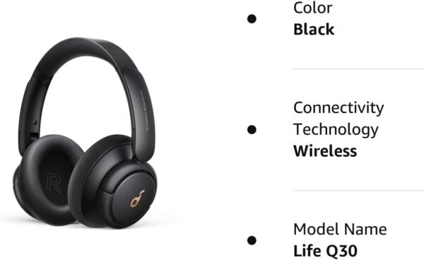 Soundcore by Anker Life Q30 Hybrid Active Noise Cancelling Headphones with Multiple Modes, Hi-Res Sound, Custom EQ via App, 40H Playtime, Comfortable Fit,Connect to 2 Devices (Renewed) - Image 8