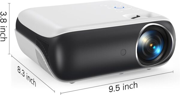 HAPPRUN Projector, Native 1080P Bluetooth Projector with 100" Screen, Portable Outdoor Movie Projector, Mini Projector for Home Bedroom, Compatible with Smartphone,HDMI,USB,AV,Fire Stick,PS5 - Image 9