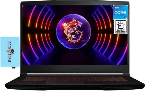 MSI Thin GF63 Gaming Laptop 15.6" 144Hz FHD IPS (8-Core Intel i5-12450H, 16GB RAM, 1TB PCIe SSD, GeForce RTX 2050 4GB, Backlit KYB, WiFi 6, HD Webcam, Win 11 Home) w/Dockztorm Hub - Image 2