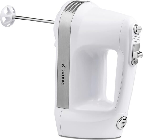 Kenmore 5-Speed Electric Hand Mixer/Blender, 250 Watts, with Beaters, Dough Hooks, Liquid Blending Rod, Automatic Cord Retract, Burst Control, and Clip-On Accessory Storage - Image 11