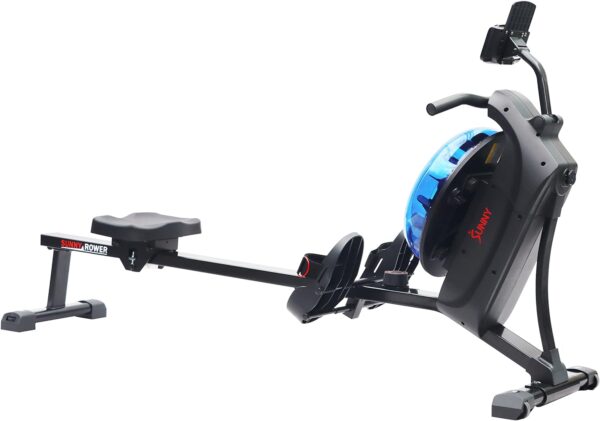 Sunny Health & Fitness Elite Water Rowing Machine with High Resistance Vertical Tank, Optional Exclusive Bluetooth SunnyFit App - Image 9