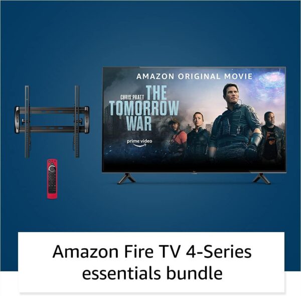 Amazon Fire TV 43" 4-Series 4K UHD smart TV bundle with Universal Tilting Wall Mount and Red Remote Cover - Image 2