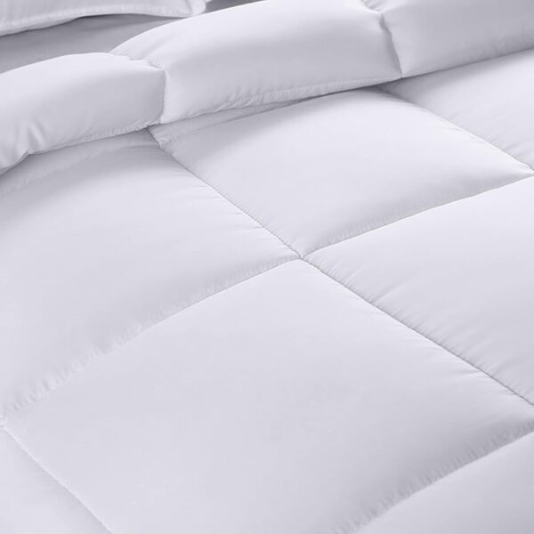 Utopia Bedding Down Alternative Comforter (Twin, White) - All Season Comforter - Plush Siliconized Fiberfill Duvet Insert - Box Stitched - Image 5