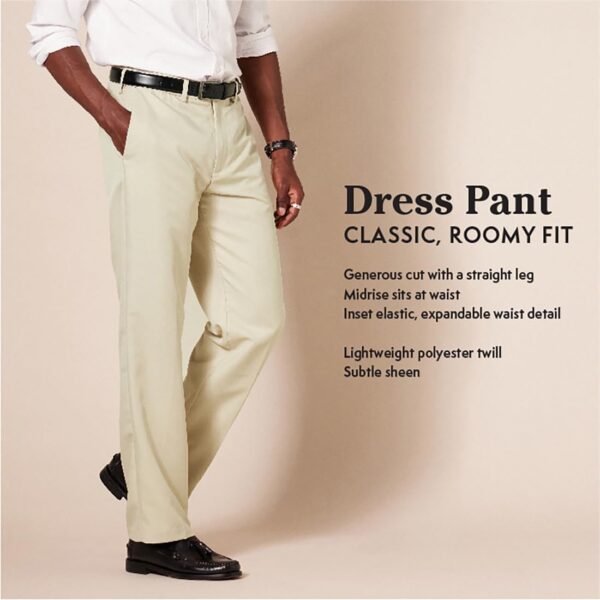 Amazon Essentials Men's Classic-Fit Expandable-Waist Flat-Front Dress Pant - Image 3