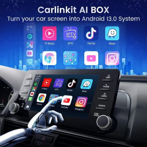 Carlinkit Android 13.0 CarPlay Ai Box Max,8GB+128GB,8-Core,Magic Box,Support Wireless CarPlay/Wireless Android Auto,Netflix,YouTube,Hulu, 50% Performance Increase. - Image 4