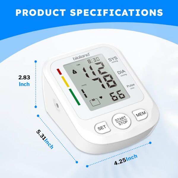 Blood Pressure Machine with Extra Large Cuff, Automatic Digital Upper Arm Blood Pressure Monitor with Large LED Screen, Irregular Heartbeat & Hypertension Detector, BPM Model - 2005-1 B - Image 4