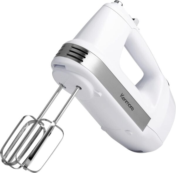 Kenmore 5-Speed Electric Hand Mixer/Blender, 250 Watts, with Beaters, Dough Hooks, Liquid Blending Rod, Automatic Cord Retract, Burst Control, and Clip-On Accessory Storage - Image 2