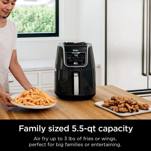 Ninja AF161 Max XL Air Fryer that Cooks, Crisps, Roasts, Bakes, Reheats and Dehydrates, with 5.5 Quart Capacity, and a High Gloss Finish, Grey - Image 3