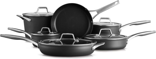 Calphalon Premier Hard-Anodized Nonstick Cookware, 11-Piece Pots and Pans Set and Calphalon Premier Hard-Anodized Nonstick Frying Pan Set, 8-Inch and 10-Inch Frying Pans - Image 3