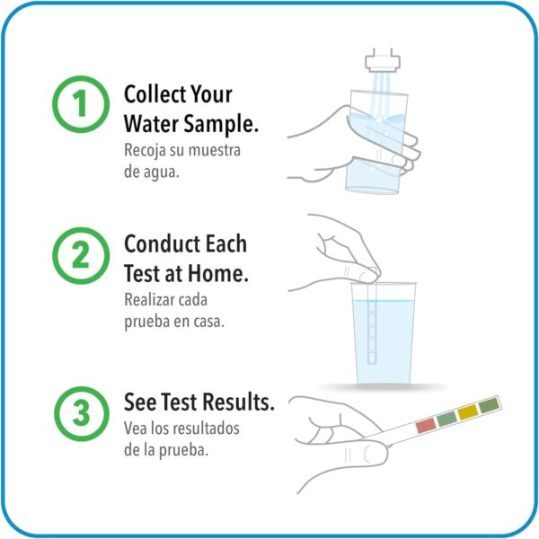 Safe Home Drinking Water Test Kit – DIY Testing for Hardness, Lead, Bacteria, Copper, Fluoride, and More – City Water or Well Water (Tests 14 Parameters – 302 Total Tests Per Kit) - Image 4