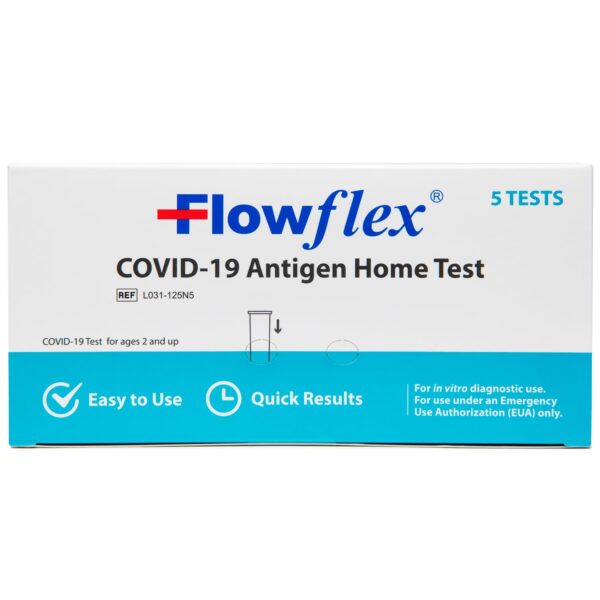 Flowflex COVID-19 Antigen Home Test kit, 1 Pack, 5 Tests Total. FDA EUA Authorized OTC at-Home Self-Test, Non-invasive Nasal Swab, Easy to Use and No Discomfort, Results in 15 Minutes - Image 2