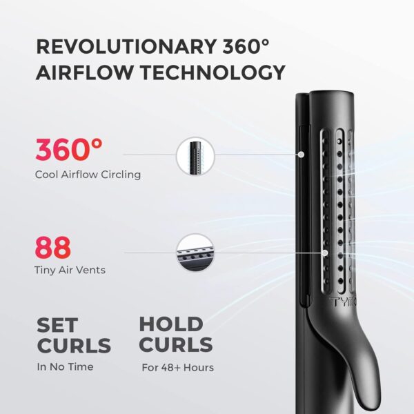 TYMO Airflow Curling Iron - Flat Iron Hair Straightener and Curler 2 in 1, Ionic Ceramic Hair Waver Curing Wand for Short Hair, Lightweight & Dual Voltage for Travel, Anti-Scald, 5 Temps - Image 3