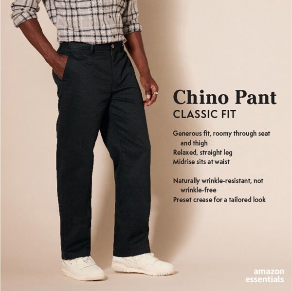 Amazon Essentials Men's Classic-Fit Wrinkle-Resistant Flat-Front Chino Pant (Available in Big & Tall) - Image 3