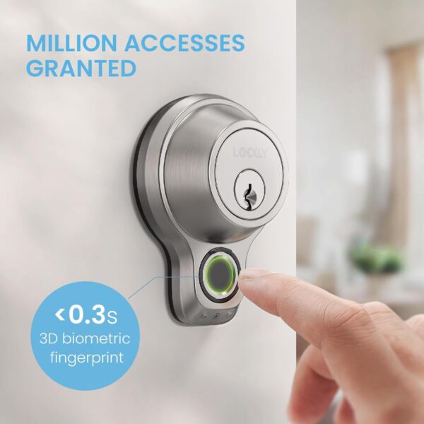 Lockly Flex Touch Smart Lock - Secure Keyless Entry with Fingerprint Recognition, Bluetooth Connectivity, and Smartphone Control - Enhanced Home Security Solution - Image 3