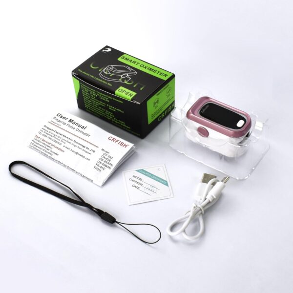 Rechargeable Pulse Oximeter Fingertip, Accurate Heart Rate Monitor, Oxygen Monitor Fingertip for Sports and Aviation Use,with USB Charging Cable and Lanyard (Rose Gold) - Image 8