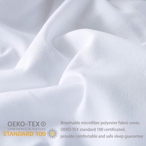 DOWNCOOL Comforters Queen Size, Duvet Insert, White All Season Duvet, Lightweight Quilt, Down Alternative Hotel Comforter with Corner Tabs (White, Queen 88x92 Inches) - Image 4