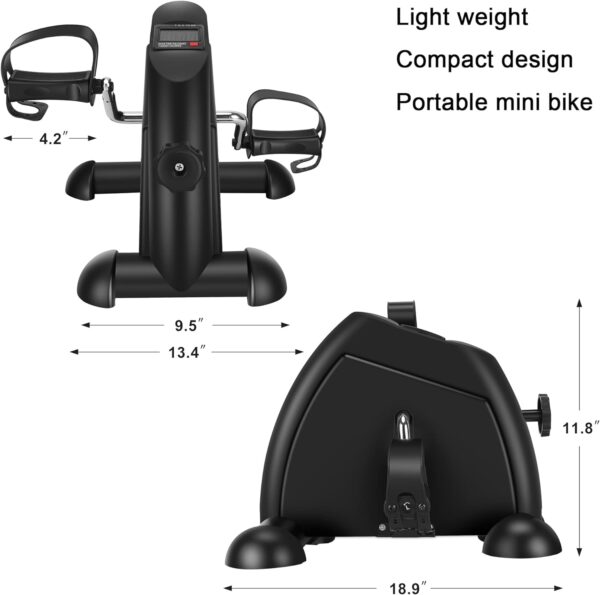 Pedal Exerciser Mini Exercise Bike for Leg and Arm Cycling Recovery Exercise Low Resistance Portable Bike - Image 8