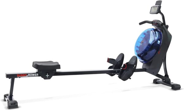 Sunny Health & Fitness Elite Water Rowing Machine with High Resistance Vertical Tank, Optional Exclusive Bluetooth SunnyFit App - Image 2