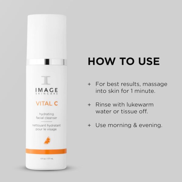 IMAGE Skincare, VITAL C Hydrating Facial Cleanser, Gentle Face Wash with Vitamin C, E and A - Image 5