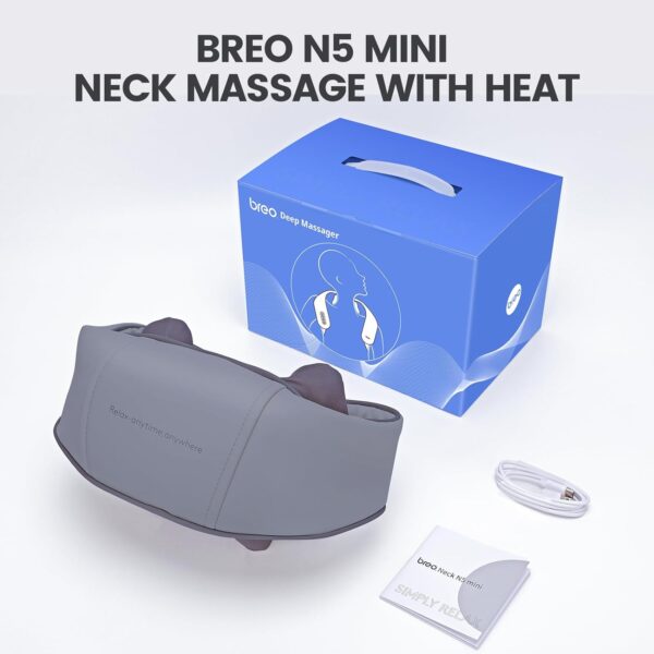 Breo N5 Mini Neck Massager with Heat, Electric Massager for Neck & Shoulder, Shiatsu Shoulder Massager, Massage Pillow for Neck, Back, Shoulder, Deep Cervical Massage at Home for Muscle Relaxation - Image 9